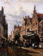 unknow artist European city landscape, street landsacpe, construction, frontstore, building and architecture. 165 oil painting on canvas